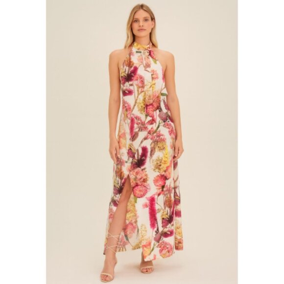 Agua De Coco Wrap Halter Cover Up Maxi Dress Small NWT - Picture 1 of 14